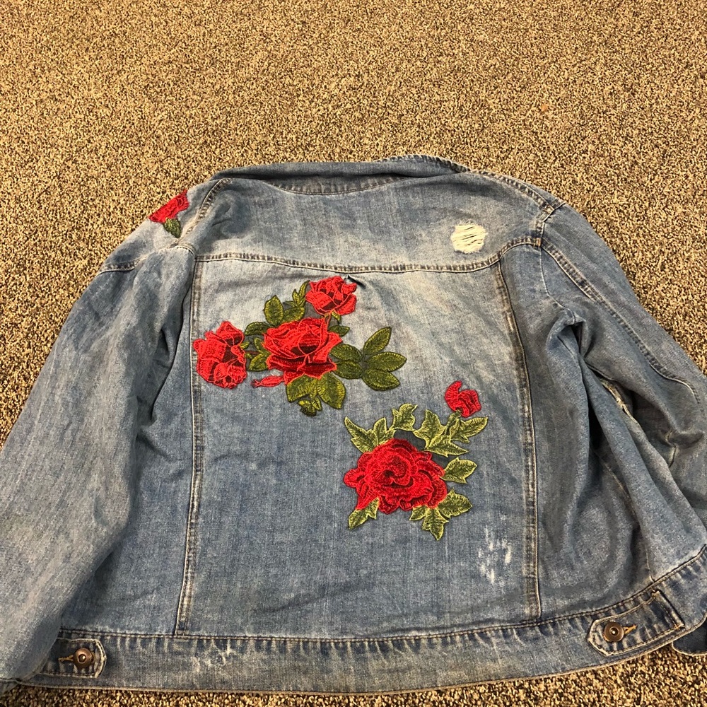 Roses jean jacket